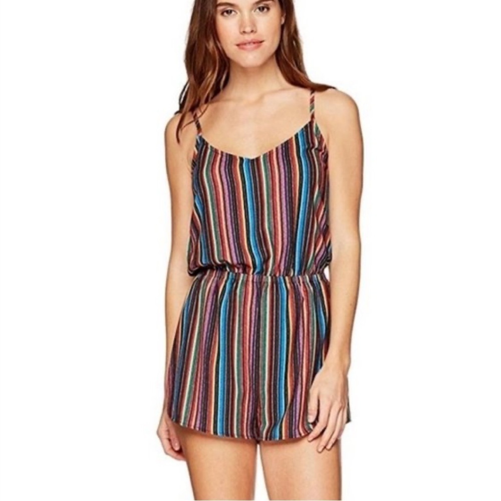 SHOW ME YOUR MUMU Rorey Tassel Romper Colorful Stripe Down